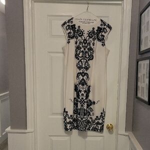 Liz Claiborne Black and Cream Midi Dress